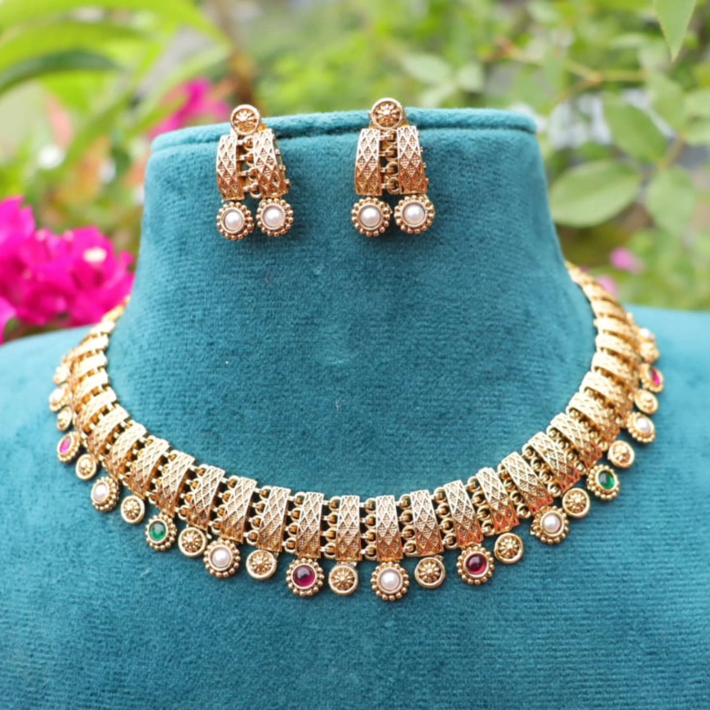 Rajvika Temple Elegance Necklace Set