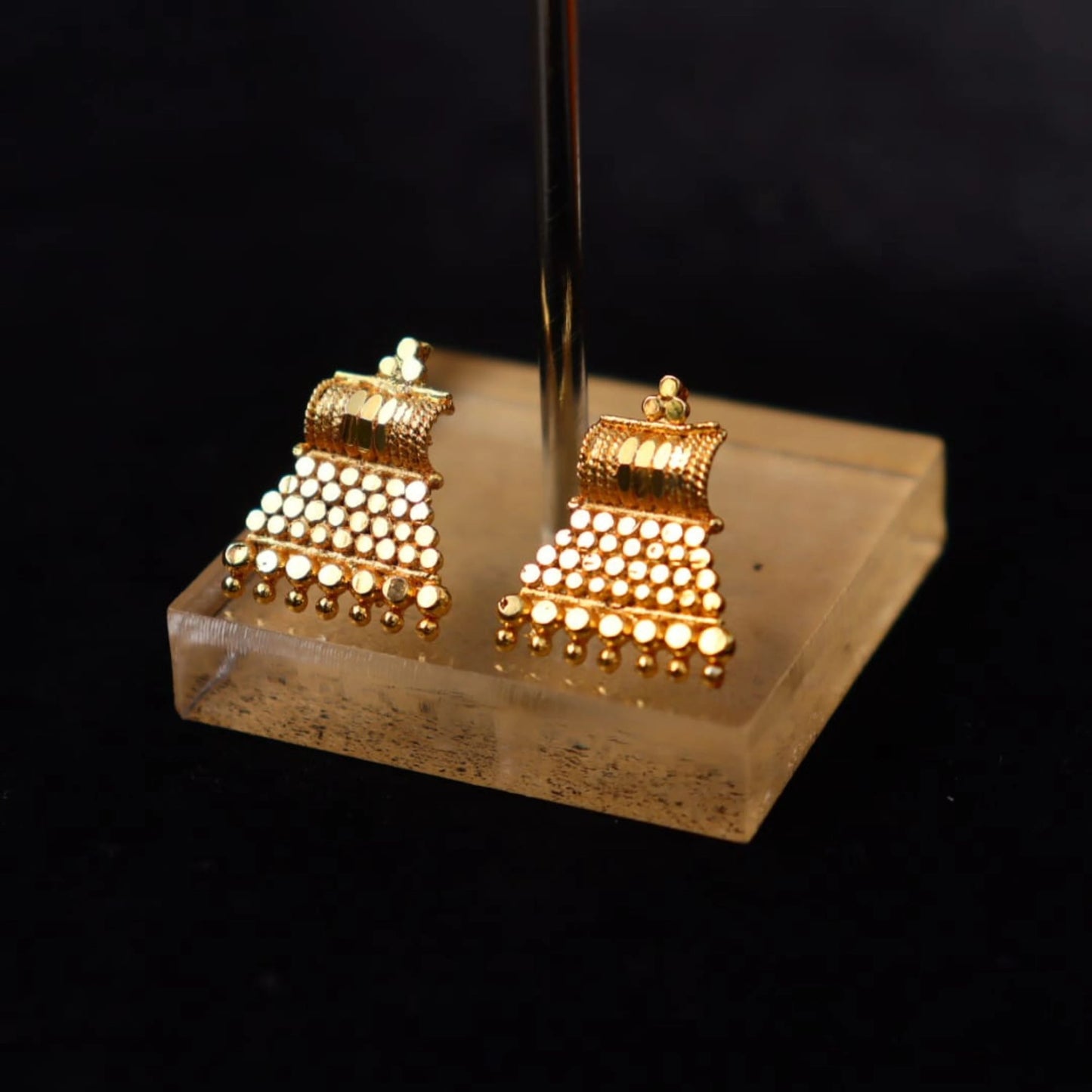 Geometric Gold Temple Studs