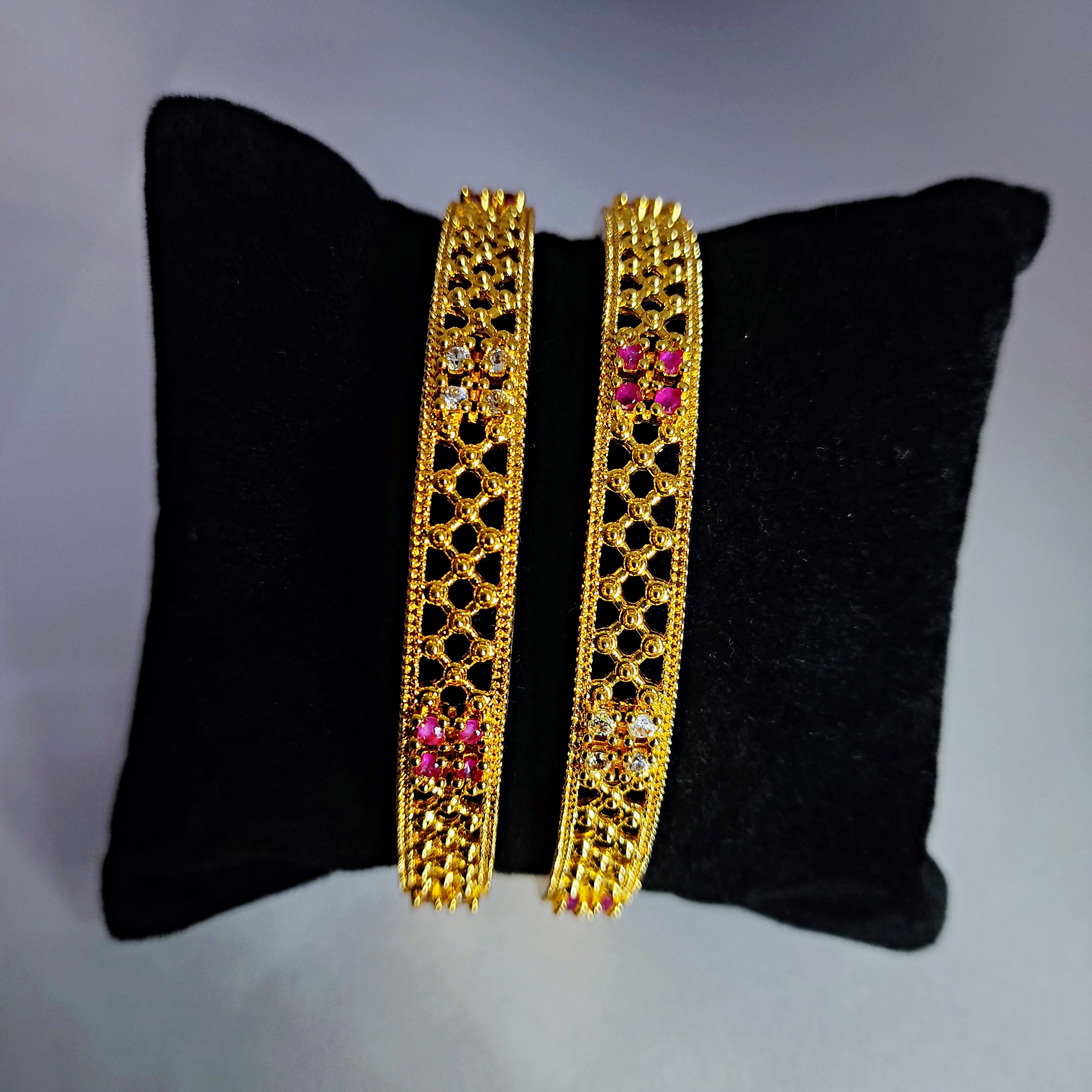 AD Flower Collection Gold Bangles