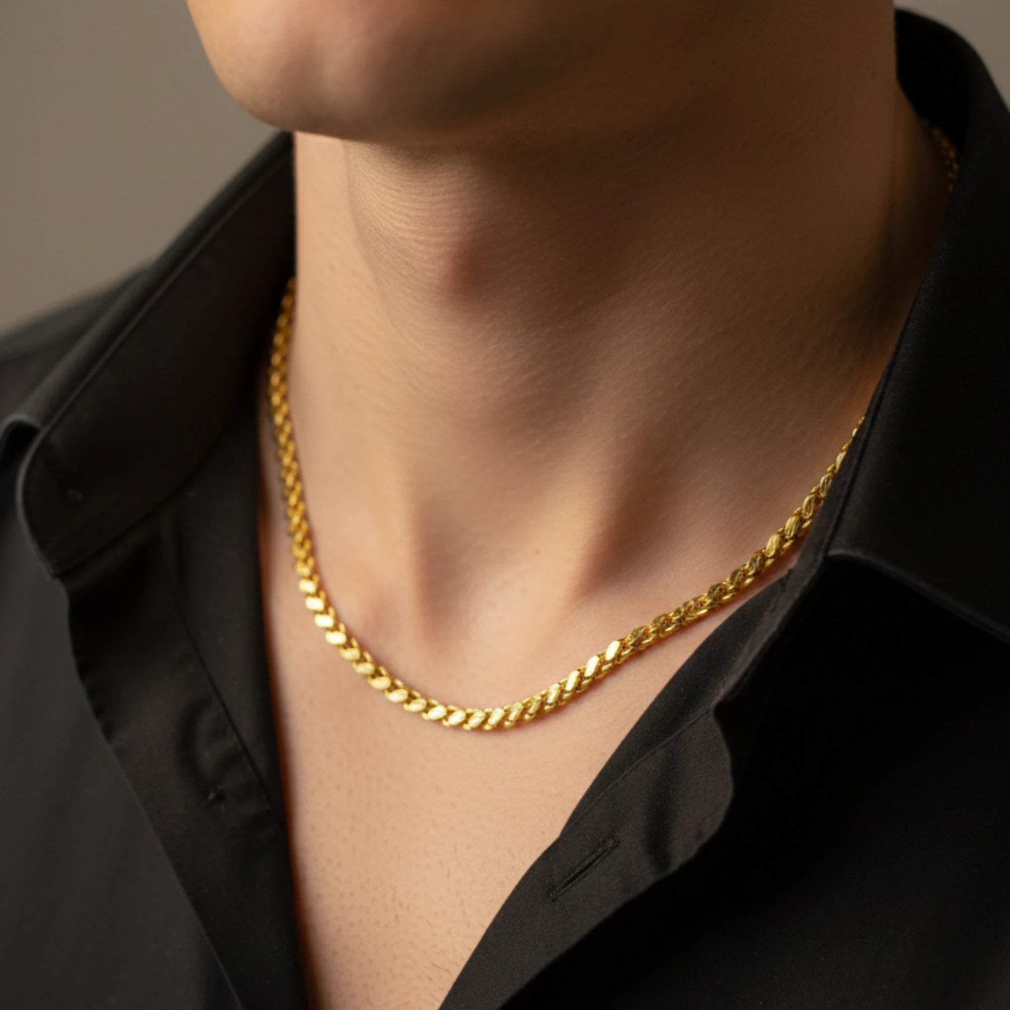 Gold Plated Wheat Link Neck Chain - The Aurelian Jewelry - 24 Carat ...
