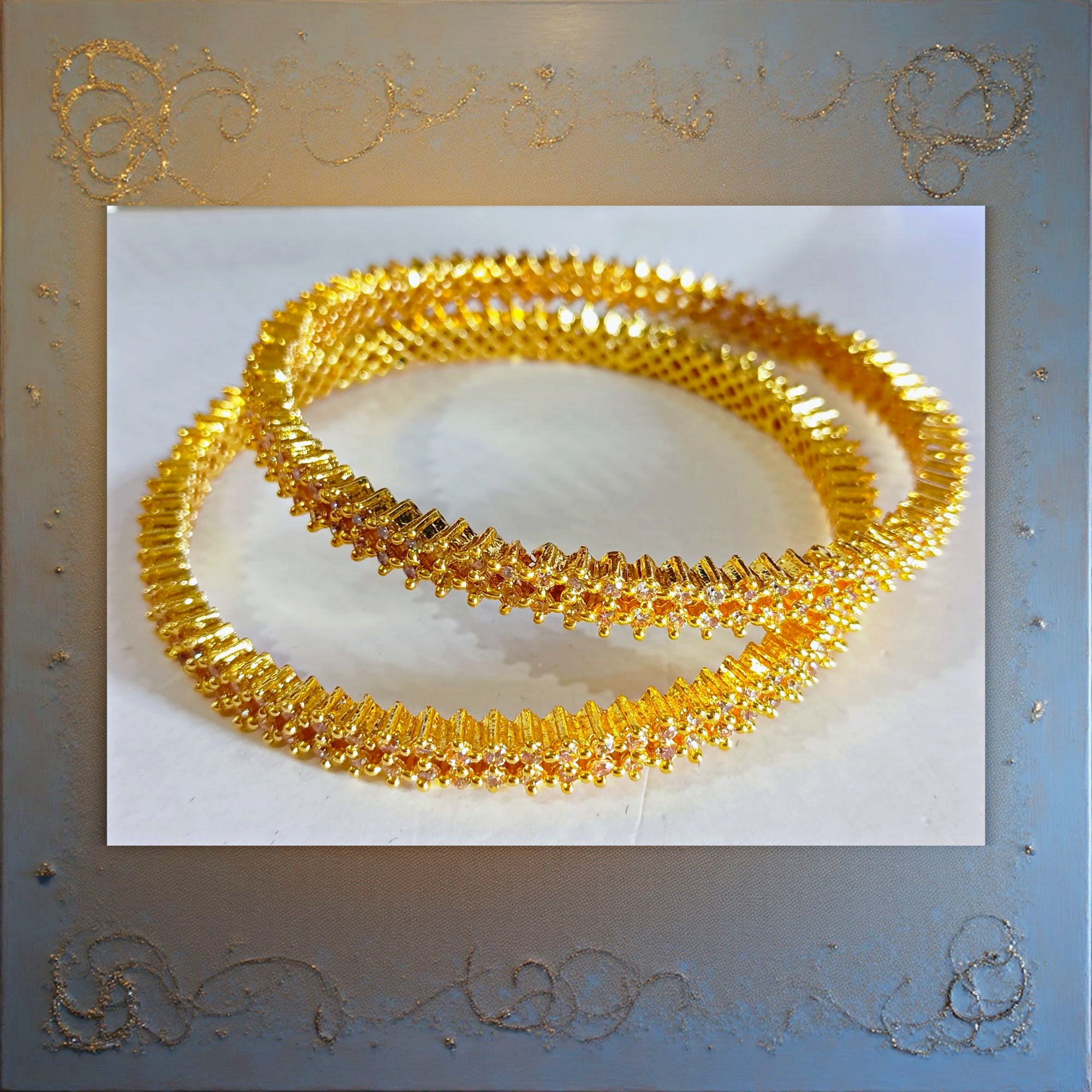 AD Flower Collection Gold Bangles