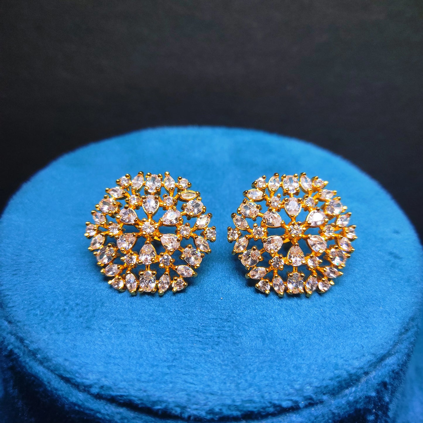 Regal Radiance Cluster Stud Earrings