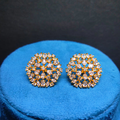 Regal Radiance Cluster Stud Earrings