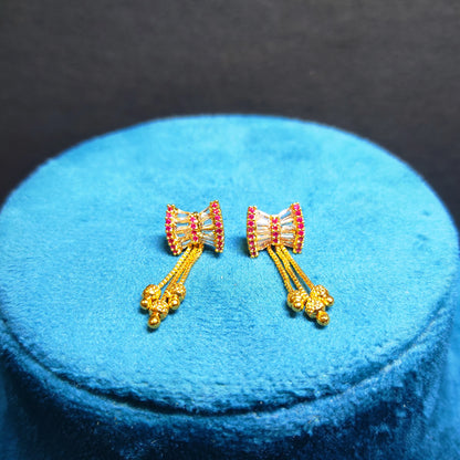 Ruby Bow drop Earrings