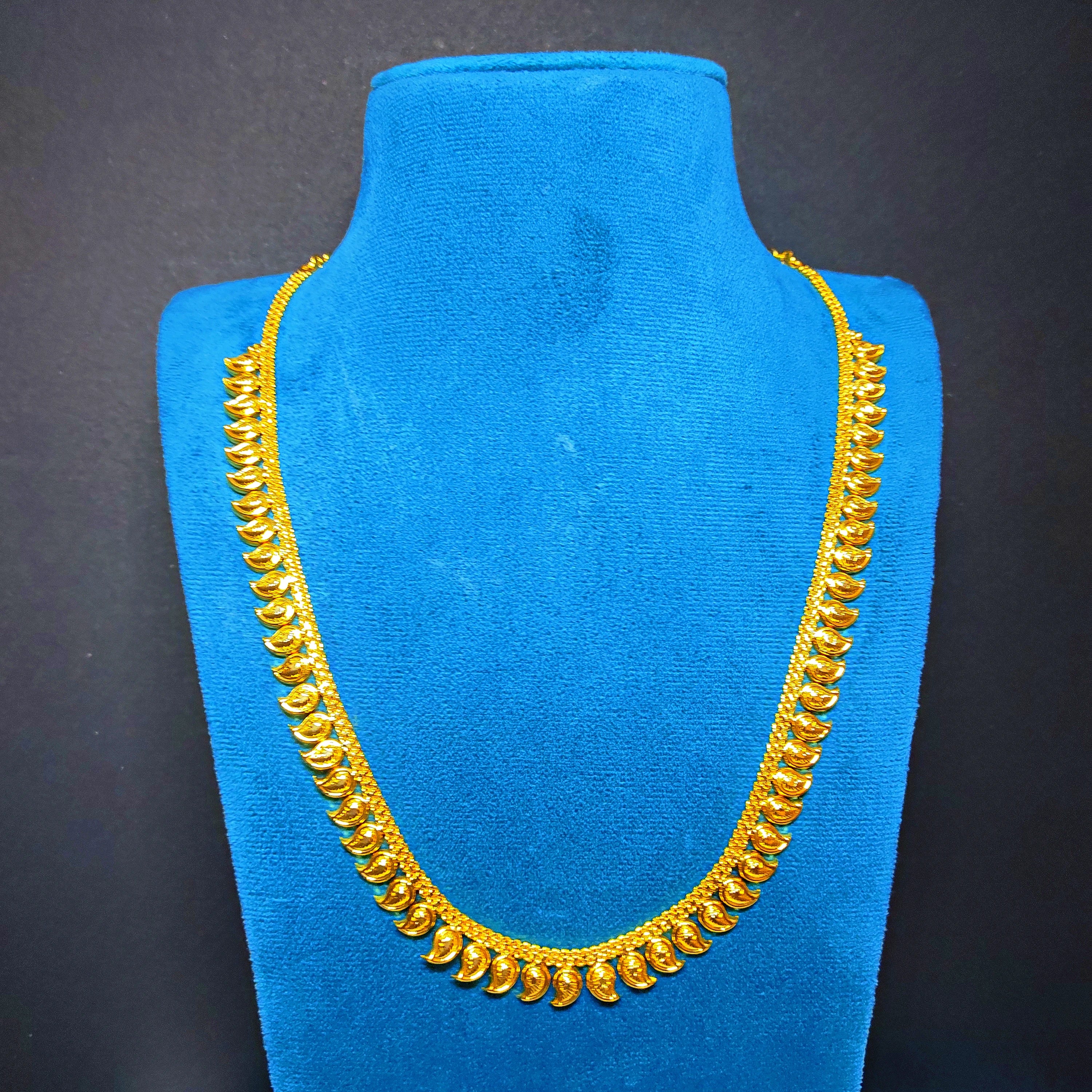 Nature-Inspired Long Gold Plated Necklace