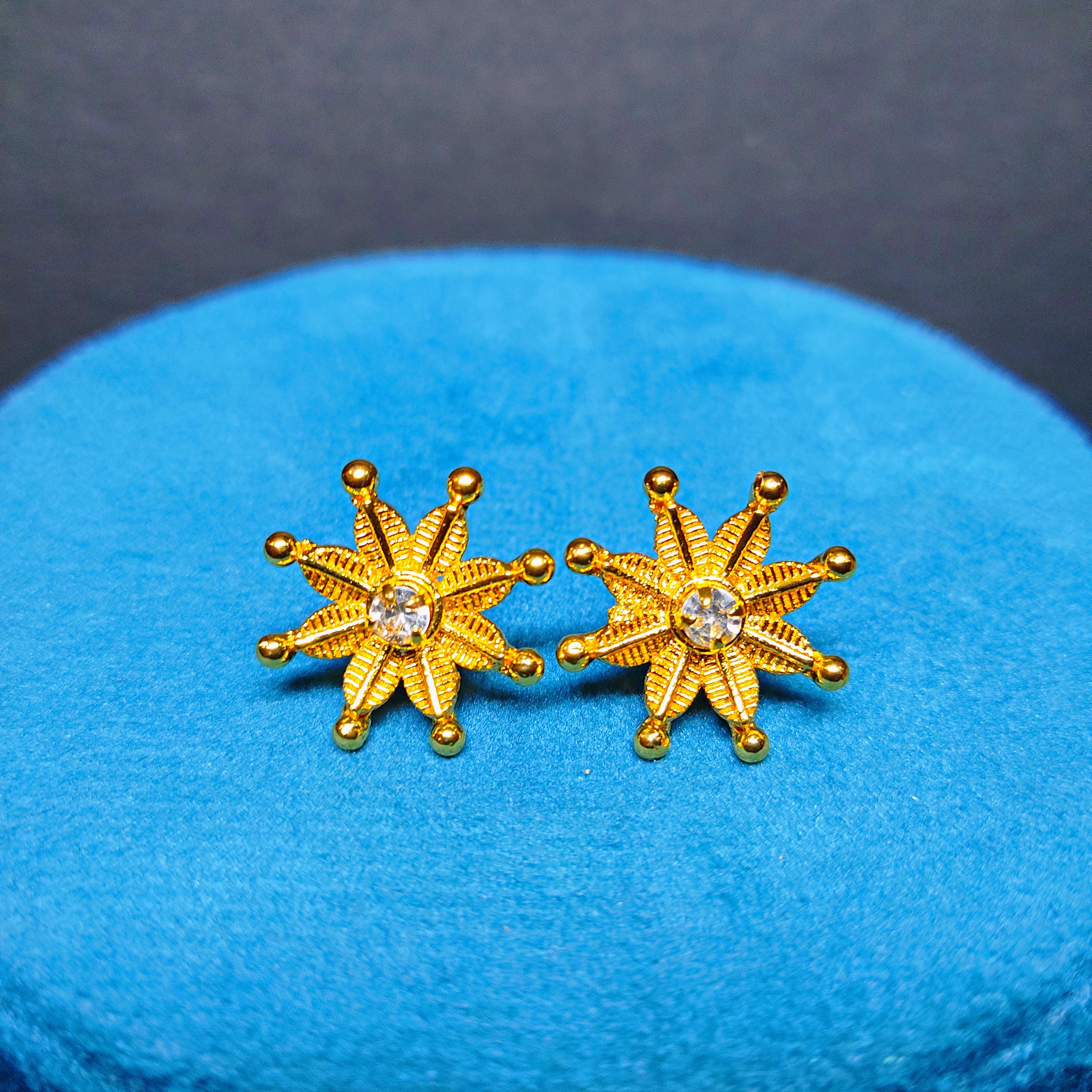 Golden Floral Earrings