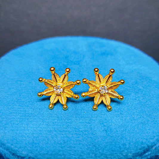 Gold Toned Floral Earrings