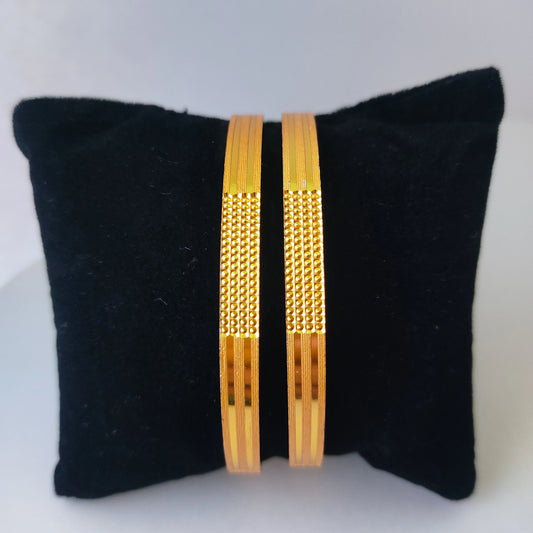 Golden Linear Bead Bangles